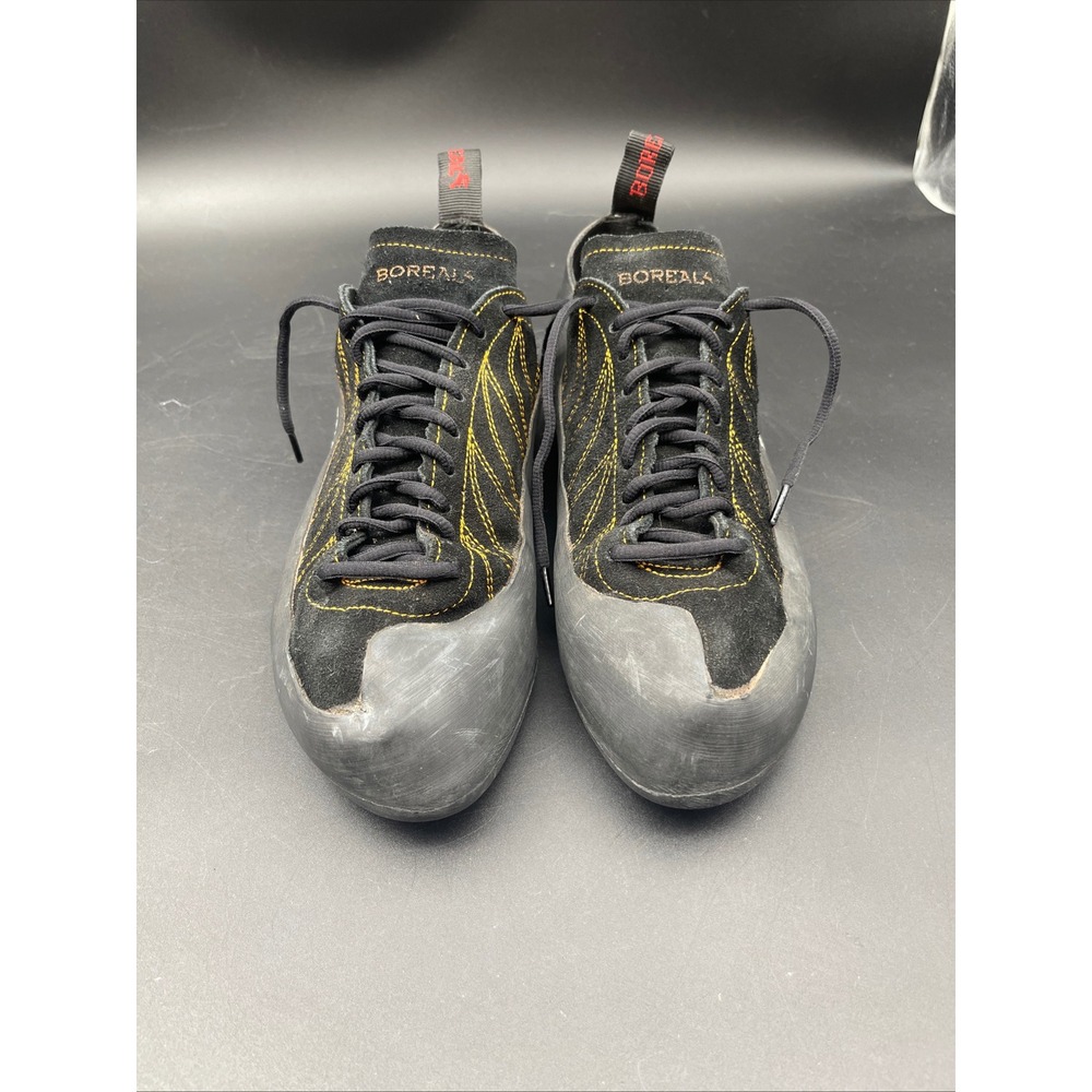 Boreal Diablo Rock Climbing Shoes Mens 12.5 Black Yellow Suede Lace Up